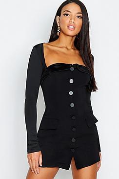 Boohoo Tuxedo Blazer Dress