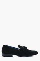 Boohoo Black Real Suede Tassel Loafers