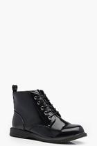 Boohoo Xina Wide Fit Lace Up Chunky Ankle Boot