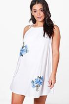 Boohoo Plus Zoe Flower Applique Halterneck Sundress