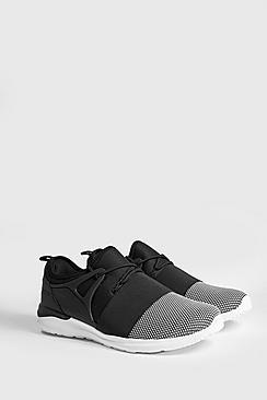 Boohoo Elastic Detail Contrast Front Trainers