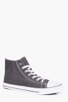 Boohoo High Top Canvas Plimsol Grey