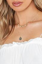 Boohoo Gold Shell & Hammered Coin Layered Necklace