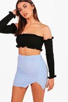 Boohoo Blair Cord Notch Split Mini Skirt