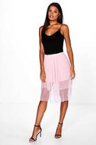 Boohoo Amaya Mesh Overlay Midi Skirt