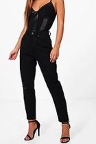 Boohoo Petite Em Rip Knee High Waited Mom Jeans