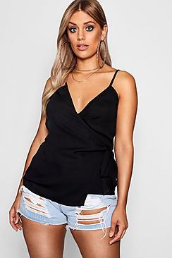 Boohoo Plus Sara Large Wrap Front Top