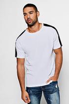 Boohoo Step Hem T-shirt With Pu Panel