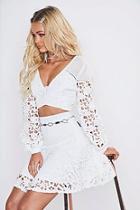 Boohoo Premium Lace Dobby High Waisted Mini Skirt