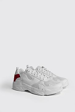 Boohoo Chunky Trainers With Contrast Heel Panel