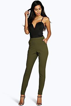 Boohoo Eva Crepe Super Stretch Skinny Trousers