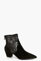 Boohoo Lucy Lace Insert Pointed Boot