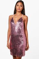 Boohoo Boutique Evelyn Sequin Bodycon Dress Pink