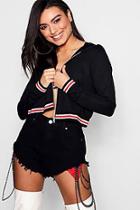 Boohoo Roxy Crop Hooded Sports Jacket