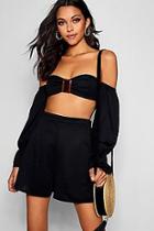 Boohoo Bonnie Tortoise Shell Buckle Short Co-ord Set