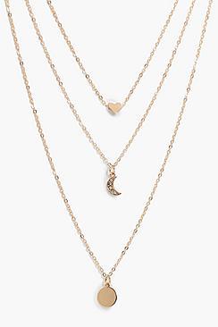 Boohoo Rosie Layered Shapes Necklace