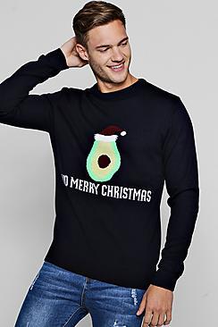 Boohoo Avocado Christmas Jumper