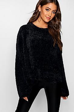 Boohoo Oversized Boxy Fluffy Knit Jumper