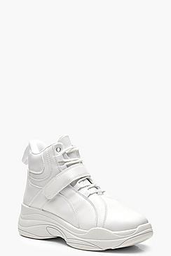 Boohoo Velcro Strap High Top Trainers