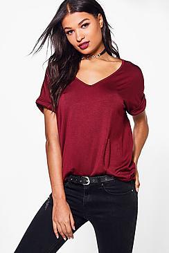 Boohoo Unity Oversized Boyfriend V Neck Tee