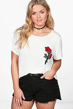 Boohoo Plus Katie Embroidered T-shirt