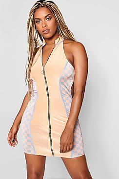 Boohoo Stefflon Don Zip Through Cut Out Dress