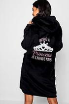 Boohoo Princess Embroidered Dressing Gown