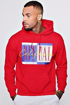 Boohoo California Ritual Print Hoodie