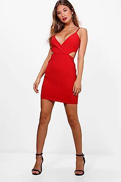 Boohoo Tasha Strappy Cut Out Side Bodycon Dress