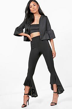 Boohoo Cece 3pc Trouser,bandeau&jacket Co-ord