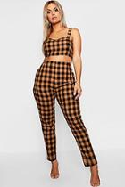 Boohoo Plus Check Tailored Tapered Trouser