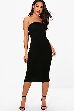 Boohoo Eliza Bandeau Jersey Bodycon Midi Dress