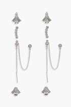 Boohoo Jessy Diamante Stud And Chain Earring 5 Pack