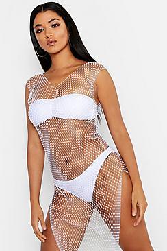 Boohoo Diamante Embellished Maxi Beach Dress