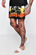 Boohoo Palm Printed Swim Shorts Co-ord