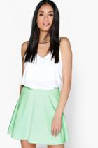 Boohoo Roseanna Fit And Flare Skater Skirt Mint