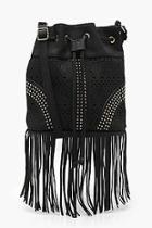 Boohoo Mia Laser And Stud Fringed Duffle