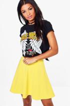 Boohoo Roseanna Colour Pop Skater Skirt Lime