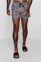 Boohoo Animal Print Short Length Swim Shorts