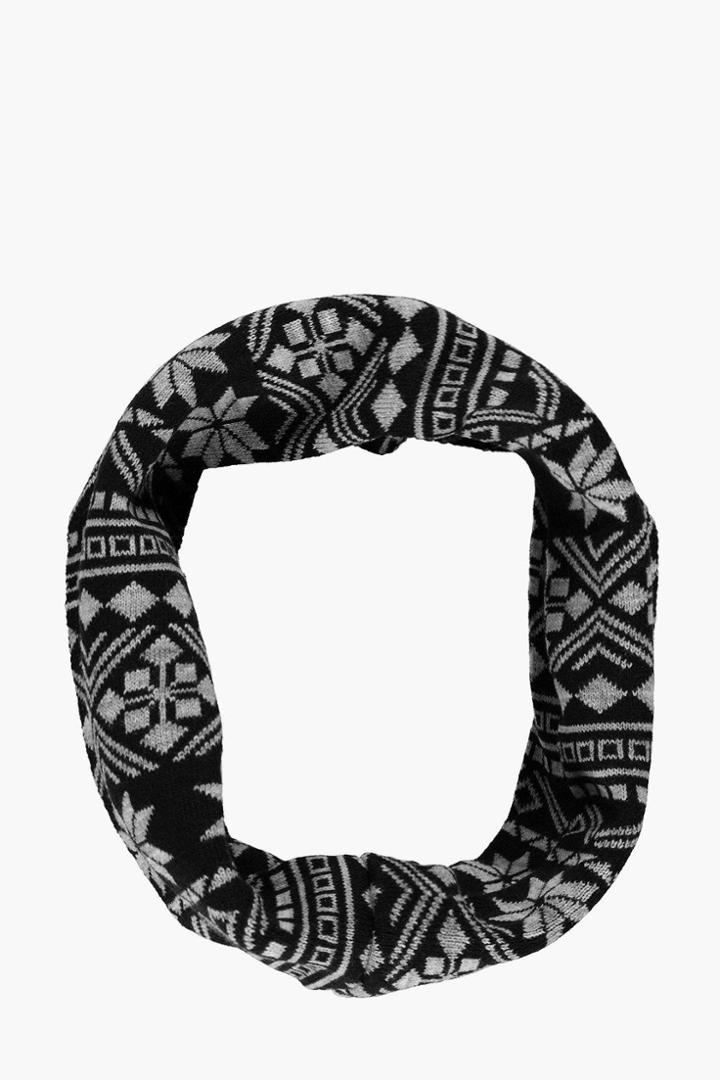 Boohoo Fairisle Snood Grey