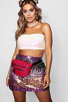 Boohoo Plus Lucy Festival Sequin Bandeau Top