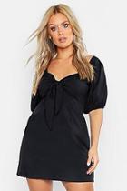 Boohoo Plus Tie Front Peasant Shift Dress