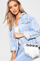 Boohoo Concho Western Pu Short Tassel Cross Body Bag