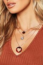 Boohoo Tortoiseshell Heart Layered Necklace