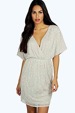 Boohoo Boutique Raluk Embellished Wrap Dress