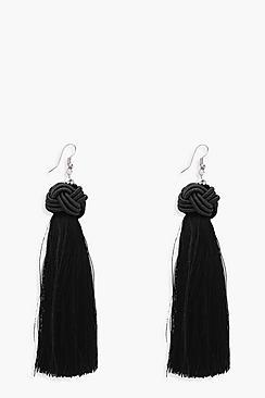 Boohoo Ella Knot Detail Tassel Earrings
