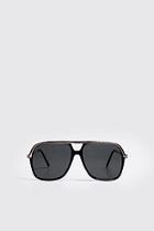Boohoo Gold Top Bar Oversized Sunglasses