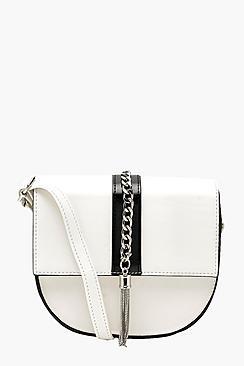 Boohoo Chunky Chain Tassel Detail Cross Body