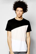 Boohoo Long Line Step Hem Splice T-shirt Black
