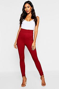 Boohoo Jumbo Rib High Waist Leggings